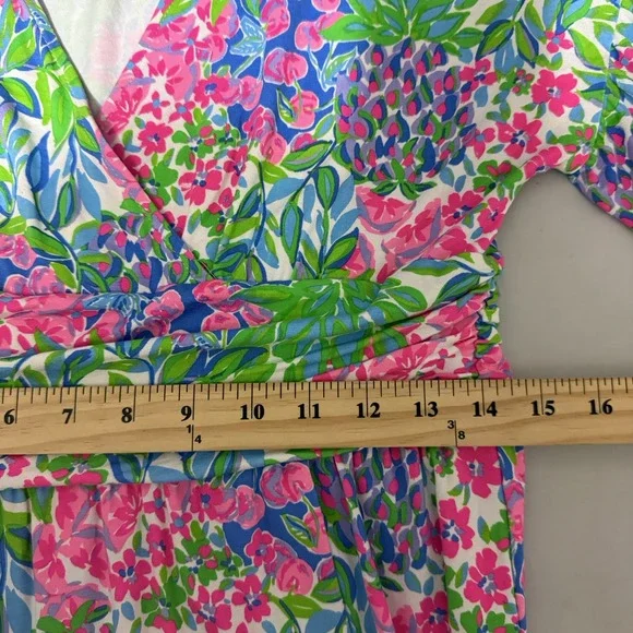 Lilly Pulitzer Juliet Ruffle V-Neck Flowy Summer Dress Size Large Beach Resort - Picture 8 of 9